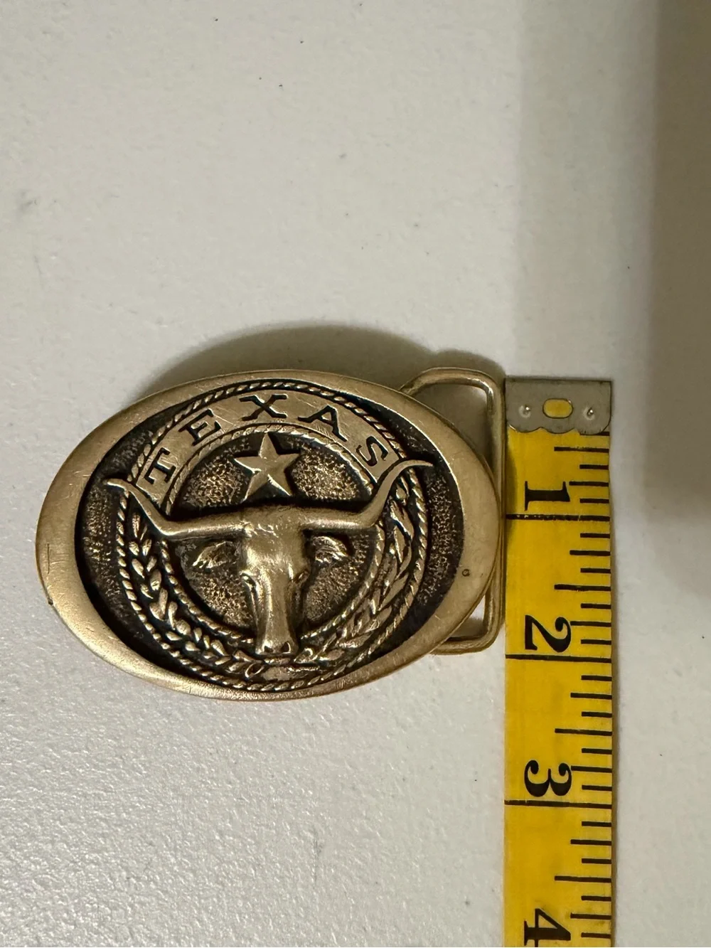 Texas Longhorn Brass Belt Buckle